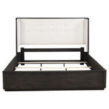 Leandro 55-inch Eastern King Wingback Bed Burnished Black