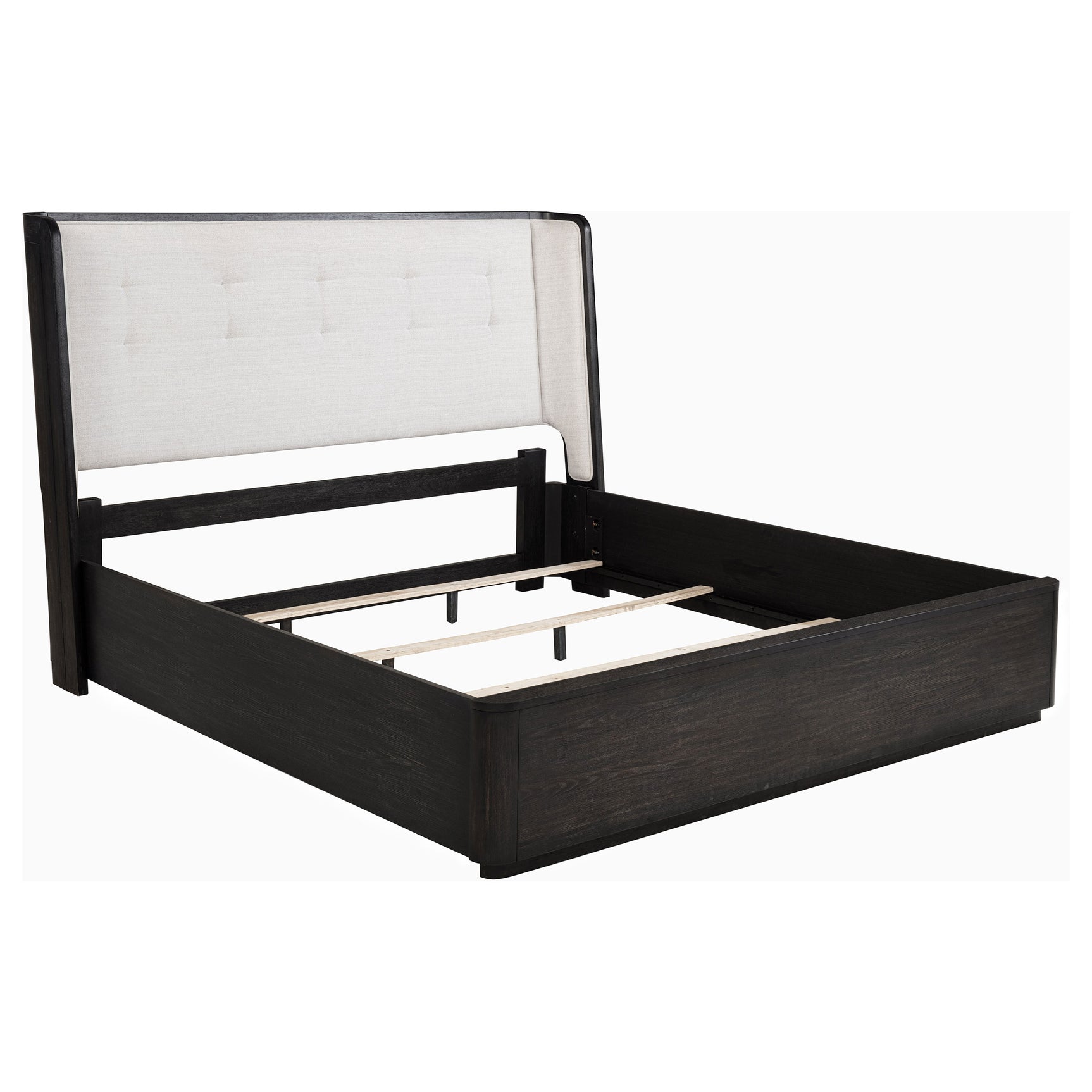 Tampa Furniture Outlet - Coaster - Leandro 55-inch California King Wingback Bed Burnished Black - 222491KW