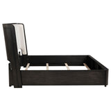 Leandro 55-inch California King Wingback Bed Burnished Black
