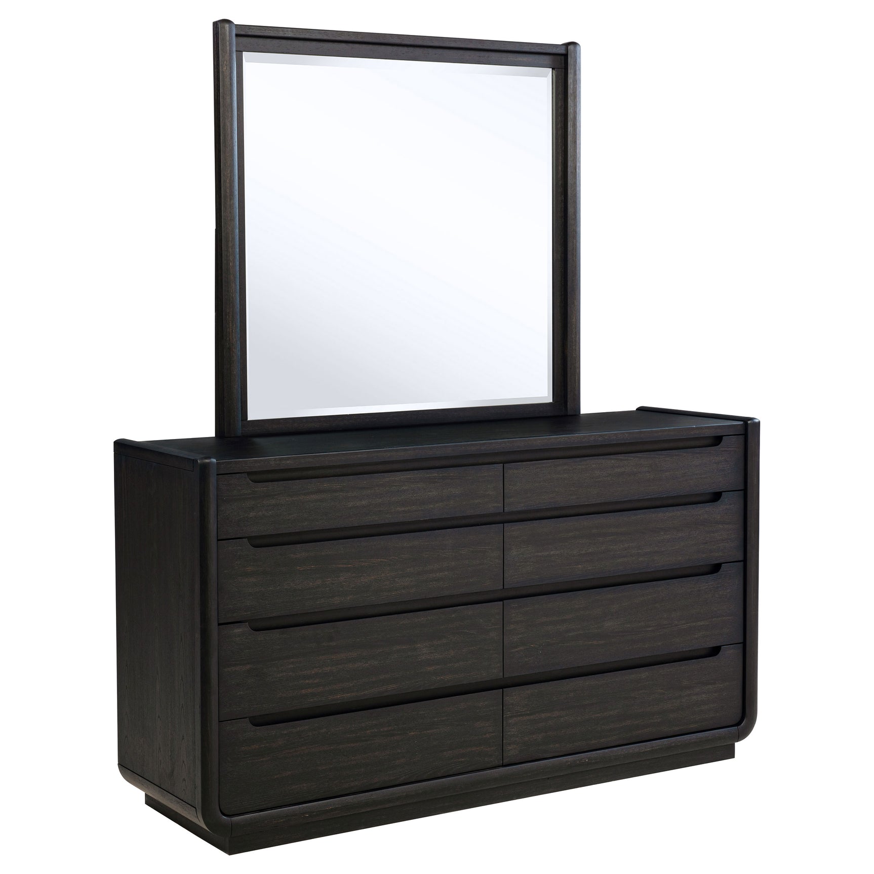 Tampa Furniture Outlet - Coaster - Leandro 8-drawer Bedroom Dresser with Mirror Burnished Black - 222493M
