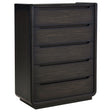Tampa Furniture Outlet - Coaster - Leandro 5-drawer Bedroom Chest of Drawers Burnished Black - 222495