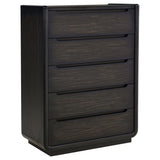 Tampa Furniture Outlet - Coaster - Leandro 5-drawer Bedroom Chest of Drawers Burnished Black - 222495