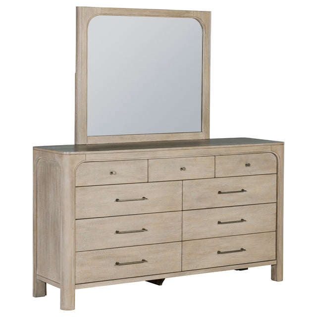 Tampa Furniture Outlet - Coaster - Solano 9-drawer Bedroom Dresser with Mirror Weathered Mango - 222523M