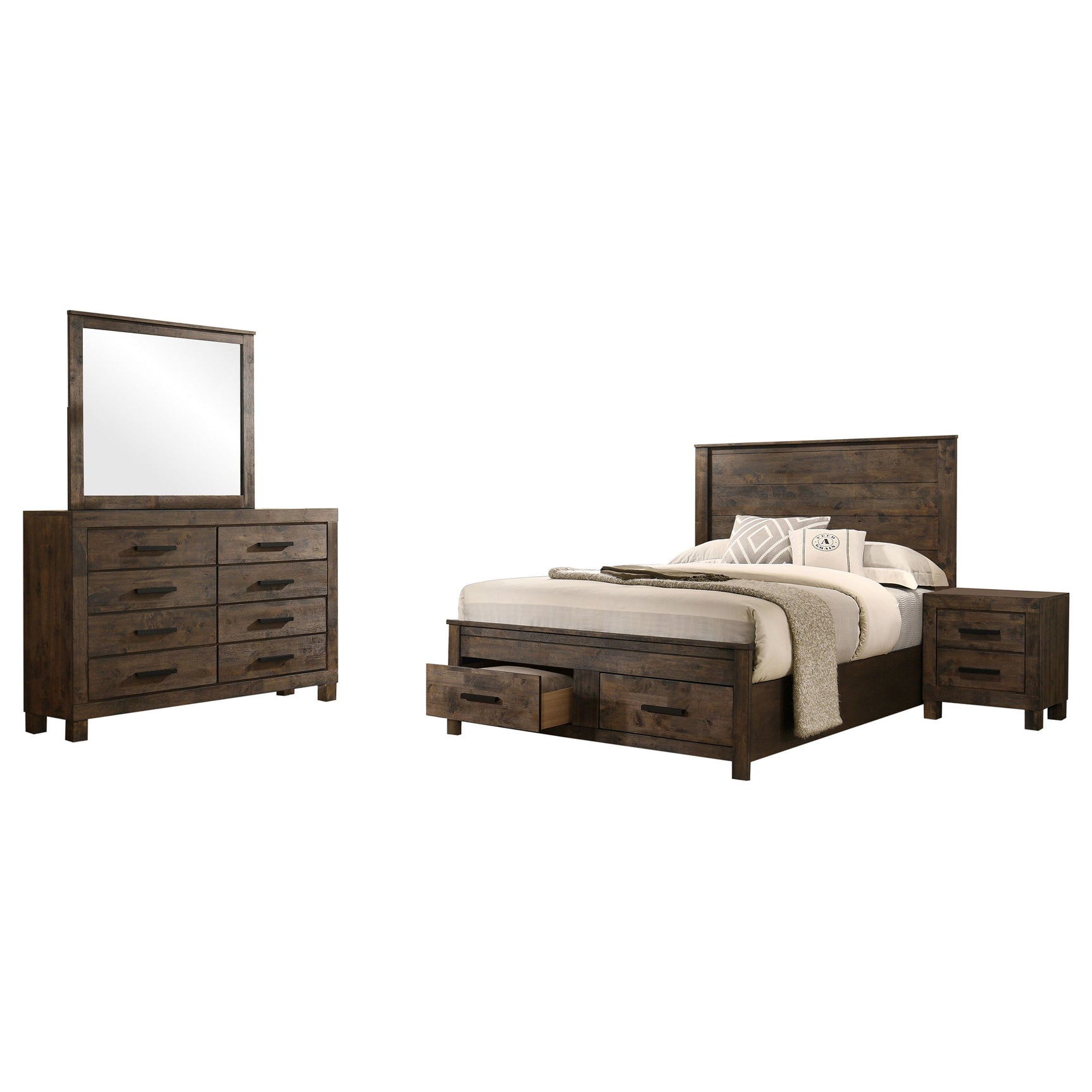 Woodmont 4-piece California King Bedroom Set Golden Brown - Tampa Furniture Outlet