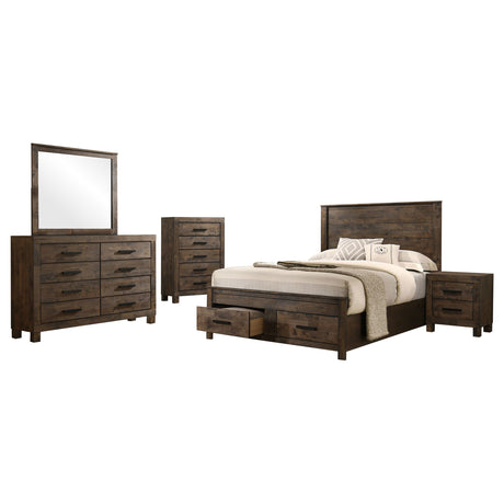 Woodmont 5-piece California King Bedroom Set Golden Brown - Tampa Furniture Outlet