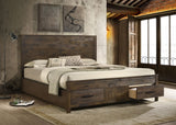 Woodmont California King Storage Bed Rustic Golden Brown - Tampa Furniture Outlet