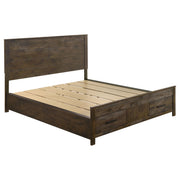 Tampa Furniture Outlet - Coaster - Woodmont California King Storage Bed Rustic Golden Brown - 222631KW