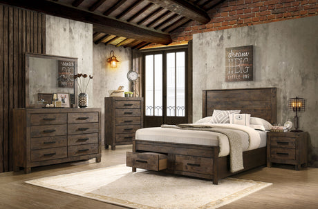 Tampa Furniture Outlet - Coaster - Woodmont 5-piece Queen Bedroom Set Rustic Golden Brown - 222631Q-S5