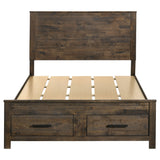 Woodmont Wood Queen Storage Panel Bed Rustic Golden Brown - Tampa Furniture Outlet