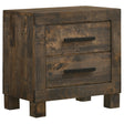 Tampa Furniture Outlet - Coaster - Woodmont 2-drawer Nightstand Rustic Golden Brown - 222632