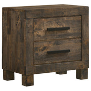 Tampa Furniture Outlet - Coaster - Woodmont 2-drawer Nightstand Rustic Golden Brown - 222632