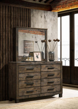 Woodmont 8-drawer Dresser with Mirror Rustic Golden Brown - Tampa Furniture Outlet