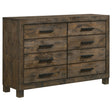 Tampa Furniture Outlet - Coaster - Woodmont 8-drawer Dresser Rustic Golden Brown - 222633
