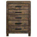 Woodmont 5-drawer Bedroom Chest Rustic Golden Brown - Tampa Furniture Outlet