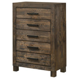 Woodmont 5-drawer Bedroom Chest Rustic Golden Brown - Tampa Furniture Outlet