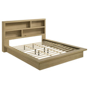 Tampa Furniture Outlet - Coaster - Hendricks Eastern King Bookcase Headboard Platform Bed Light Oak - 222650KE