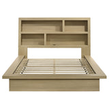 Hendricks Queen Bookcase Headboard Platform Bed Light Oak