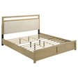 Tampa Furniture Outlet - Coaster - Hendricks Eastern King Panel Headboard Platform Bed Light Oak - 222651KE