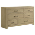 Tampa Furniture Outlet - Coaster - Hendricks 6-drawer Bedroom Dresser Storage Cabinet Light Oak - 222653