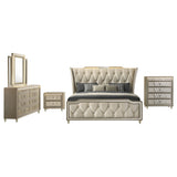 Lorient 5-piece California King Bedroom Set Ivory and Camel