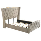 Lorient 4-piece Queen Bedroom Set Ivory and Camel