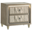 Tampa Furniture Outlet - Coaster - Lorient 2-drawer LED Nightstand with USB Ivory and Camel - 222662