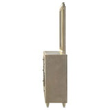 Lorient 8-drawer LED Flame Box Dresser and Mirror Ivory Camel