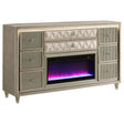 Tampa Furniture Outlet - Coaster - Lorient 8-drawer LED Bedroom Flame Box Dresser Ivory Camel - 222663FB