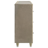 Lorient 8-drawer LED Bedroom Flame Box Dresser Ivory Camel