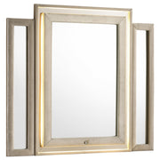 Tampa Furniture Outlet - Coaster - Lorient LED Dresser Mirror Ivory and Camel - 222664