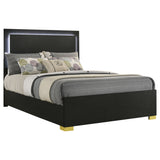 Marceline Wood Full LED Panel Bed Black - Tampa Furniture Outlet