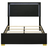 Marceline Wood Full LED Panel Bed Black - Tampa Furniture Outlet
