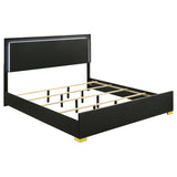 Tampa Furniture Outlet - Coaster - Marceline Wood Eastern King LED Panel Bed Black - 222831KE