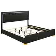 Tampa Furniture Outlet - Coaster - Marceline Wood Eastern King LED Panel Bed Black - 222831KE