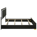 Marceline Wood Eastern King LED Panel Bed Black - Tampa Furniture Outlet