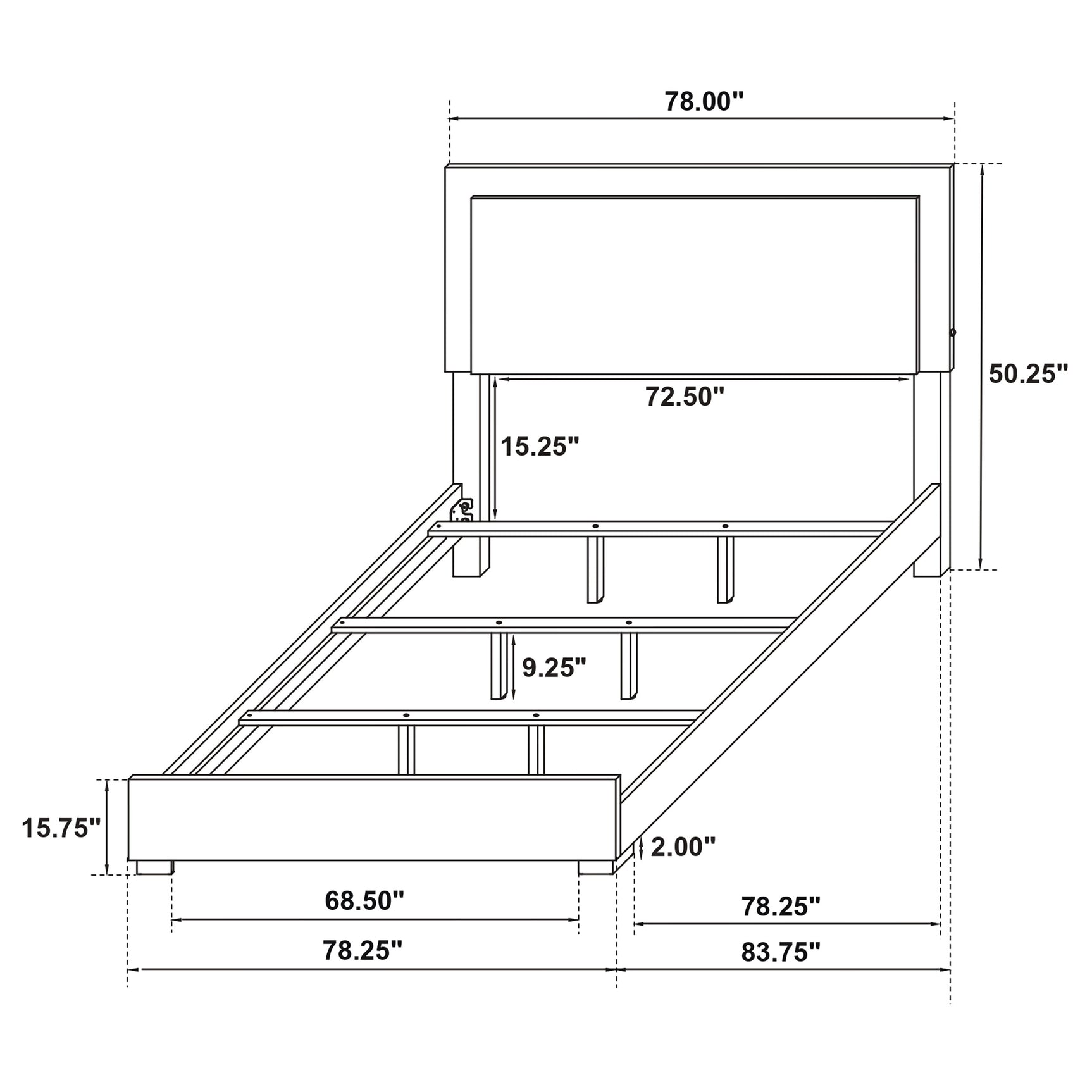 Marceline Wood Eastern King LED Panel Bed Black - Tampa Furniture Outlet