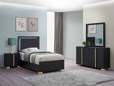 Tampa Furniture Outlet - Coaster - Marceline 4-piece Twin Bedroom Set Black - 222831T-S4