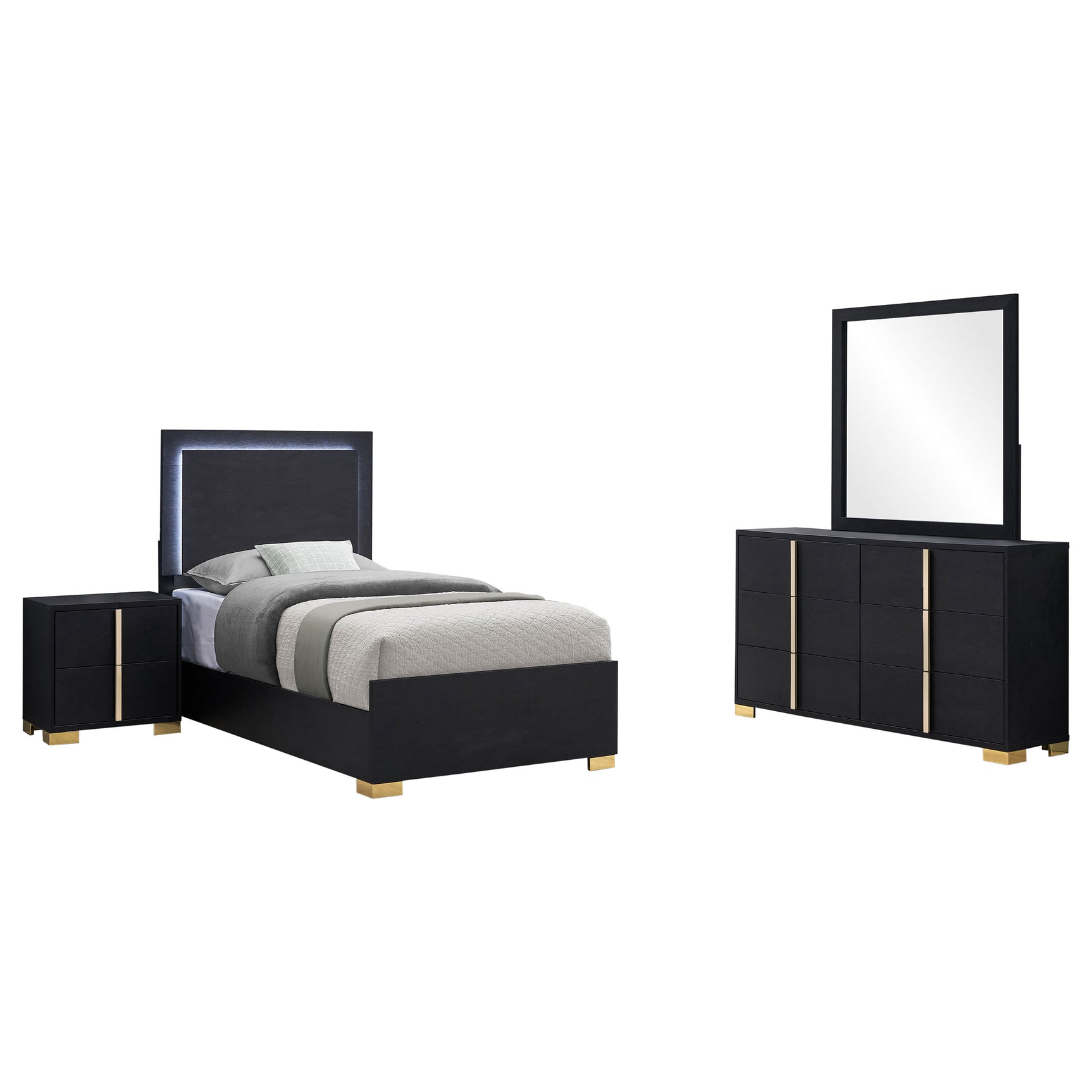 Marceline 4-piece Twin Bedroom Set Black - Tampa Furniture Outlet
