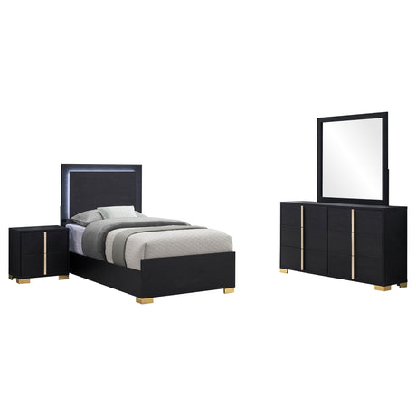 Marceline 4-piece Twin Bedroom Set Black - Tampa Furniture Outlet