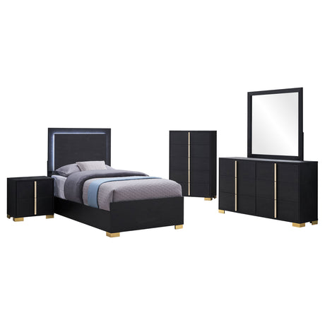 Marceline 5-piece Twin Bedroom Set Black - Tampa Furniture Outlet