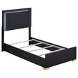 Tampa Furniture Outlet - Coaster - Marceline Wood Twin LED Panel Bed Black - 222831T