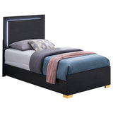 Marceline Wood Twin LED Panel Bed Black - Tampa Furniture Outlet
