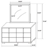 Marceline 6-drawer Dresser with Mirror Black - Tampa Furniture Outlet