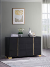 Marceline 6-drawer Dresser Black - Tampa Furniture Outlet