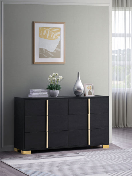Marceline 6-drawer Dresser Black - Tampa Furniture Outlet