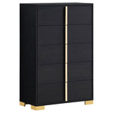 Tampa Furniture Outlet - Coaster - Marceline 5-drawer Bedroom Chest Black - 222835