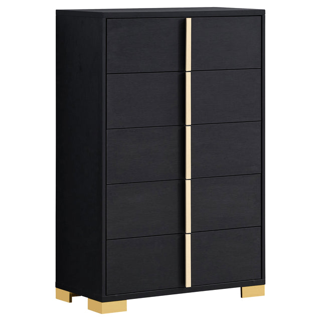 Tampa Furniture Outlet - Coaster - Marceline 5-drawer Bedroom Chest Black - 222835