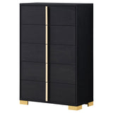 Marceline 5-drawer Bedroom Chest Black - Tampa Furniture Outlet