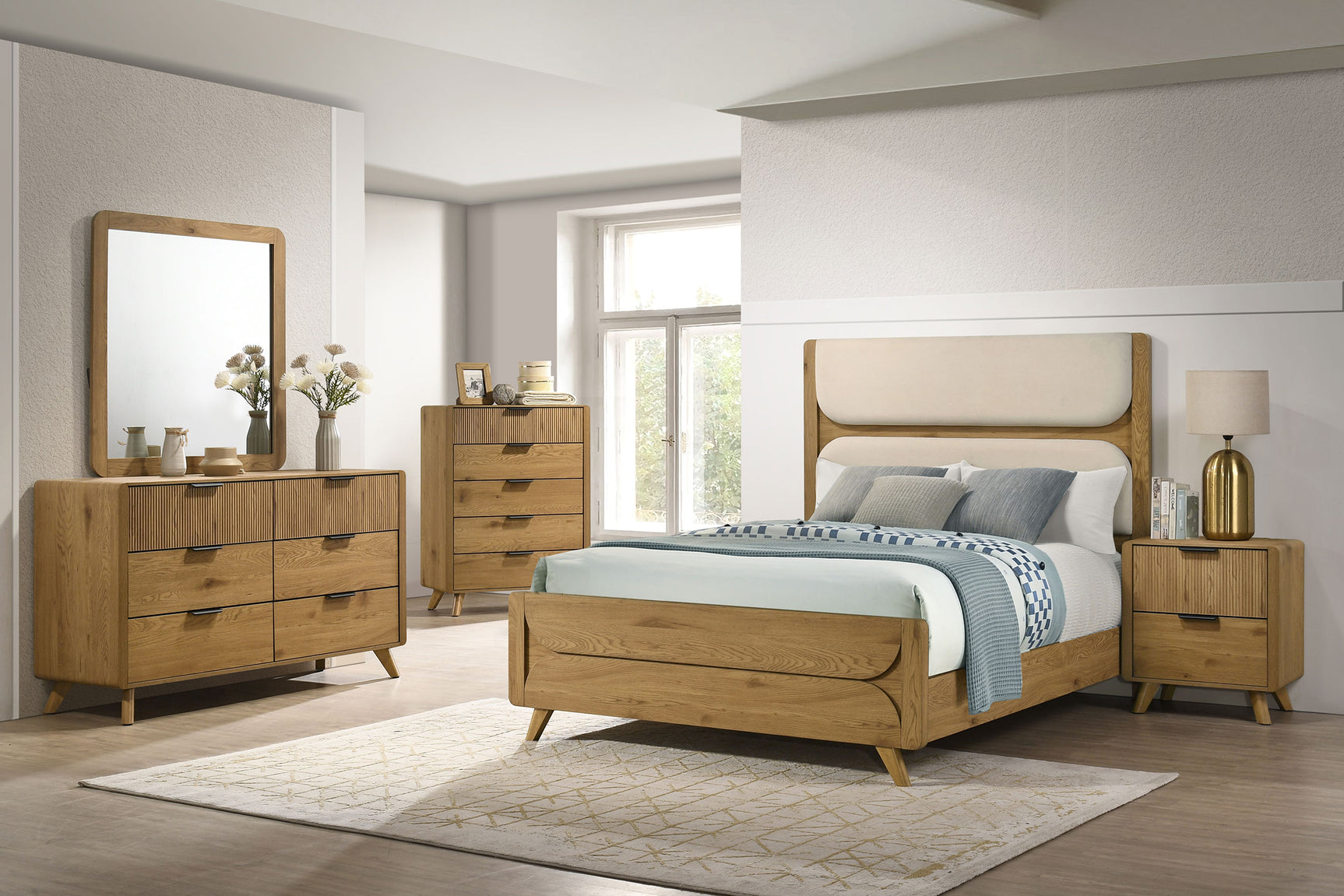 Tampa Furniture Outlet - Coaster - Bennett 5-piece Eastern King Bedroom Set Light Oak - 222901KE-S5