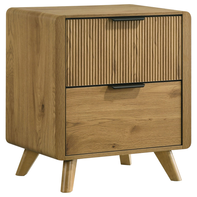 Tampa Furniture Outlet - Coaster - Bennett 2-drawer Bedroom Nightstand Bedside Table Light Oak - 222902